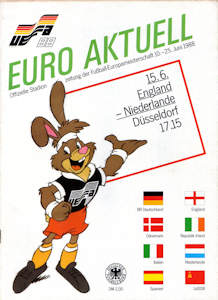 Offizielles Programm Programmheft EM 1988 Gruppe2 England-Niederlande
