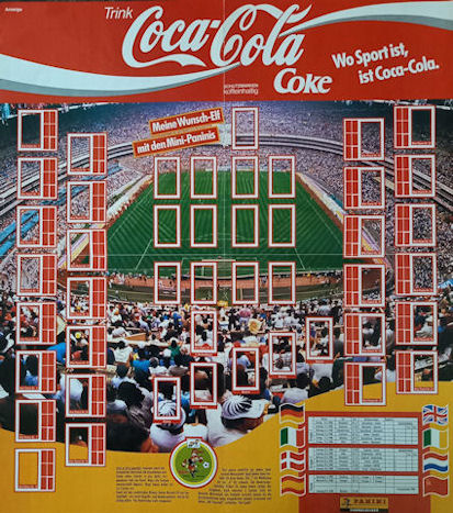 Album Sammelalbum EM 1988 Panini Update Coca-Cola Mini-Panini Mini-Paninis Schnibbelbilder Poster vollständig