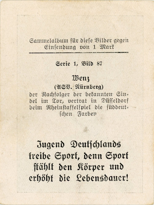 Wenz Nr 87 Jugend Deutschlands (Rückseite)