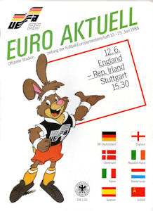 Offizielles Programm Programmheft EM 1988 Gruppe2 England-Irland
