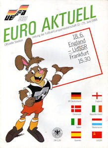 Offizielles Programm Programmheft EM 1988 Gruppe2 England-UdSSR