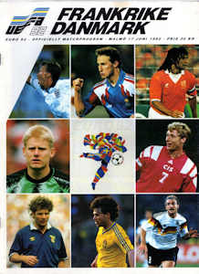 Offizielles Programm Programmheft EM 1992 Gruppe1 Frankreich - Dänemark