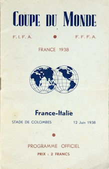 Offizielles Programm official programme Programmheft Weltmeisterschaft WM 1938 World Cup 1938 Frankreich-Italien