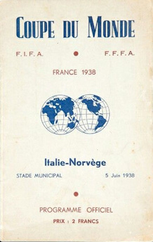 Offizielles Programm official programme Programmheft Weltmeisterschaft WM 1938 World Cup 1938 Italien-Norwegen