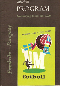 Offizielles Programm official programme Programmheft WM 1958 Gruppe 2 Frankreich-Paraguay