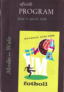 Offizielles Programm official programme Programmheft WM 1958 Gruppe 3 Mexiko-Wales