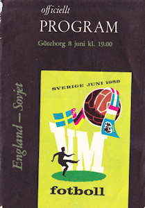 Offizielles Programm official programme Programmheft WM 1958 Gruppe 4 England-Sowjetunion UdSSR