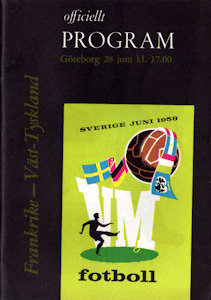 Offizielles Programm official programme Programmheft WM 1958 Spiel um Platz 3 Frankreich-Deutschland